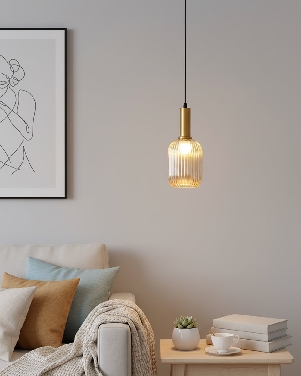 Lampada a sospensione scanalata Torel
