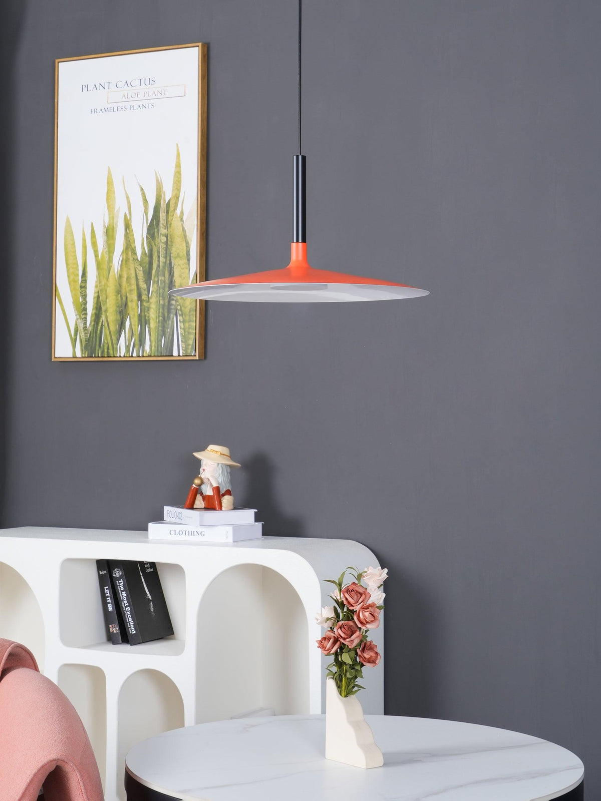Larkin White Saucer Pendant Light – detail 16