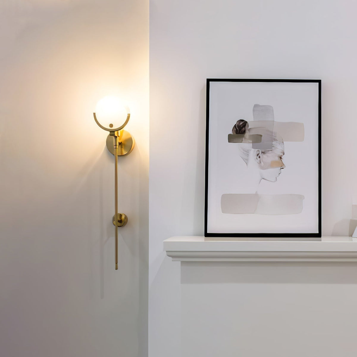 Ava Alabaster Brass Wall Lamp – detail 2