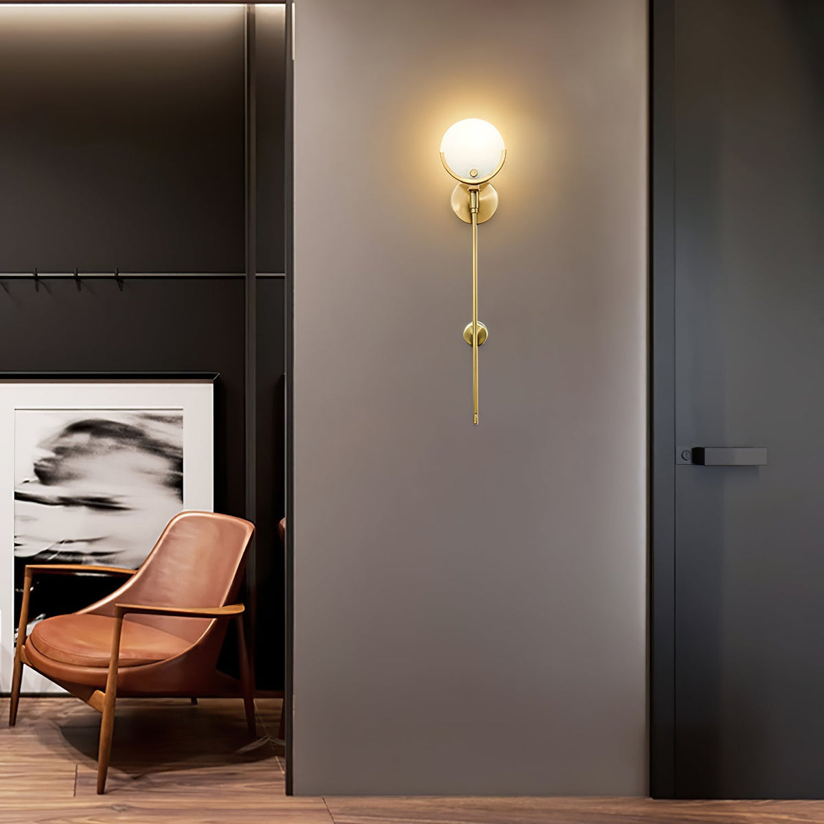 Ava Alabaster Brass Wall Lamp – detail 3