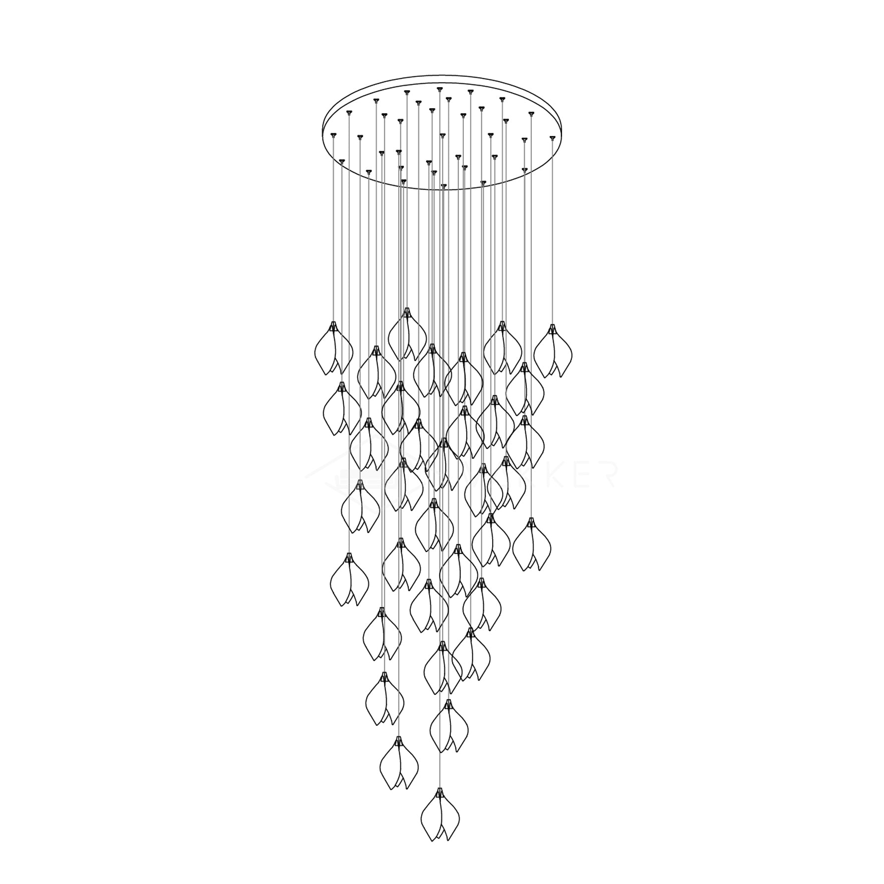 Lampada a sospensione floreale Fenoriano