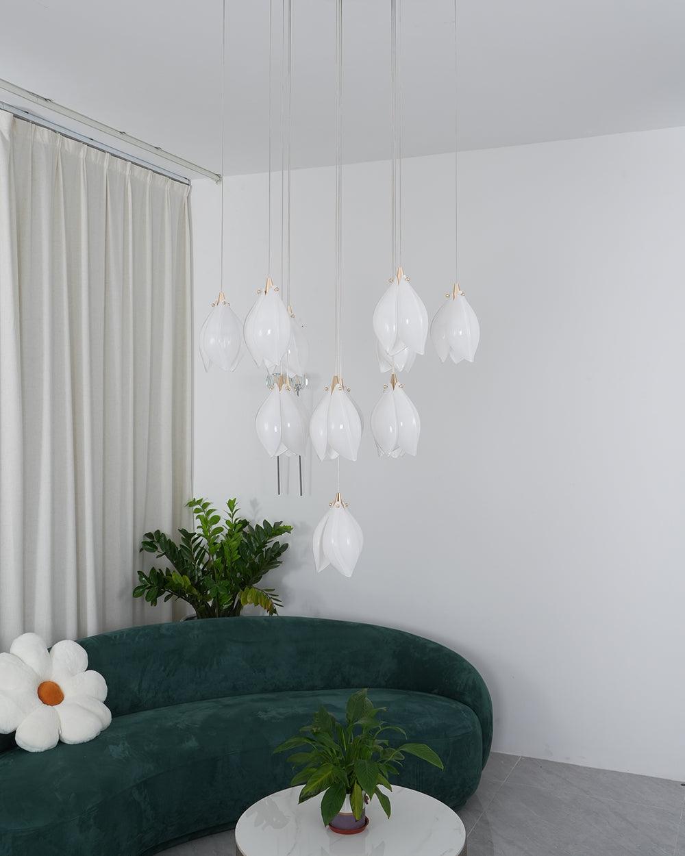 Lampada a sospensione floreale Fenoriano