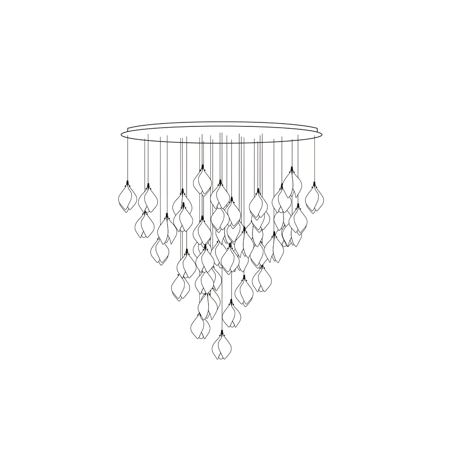 Lampada a sospensione floreale Fenoriano