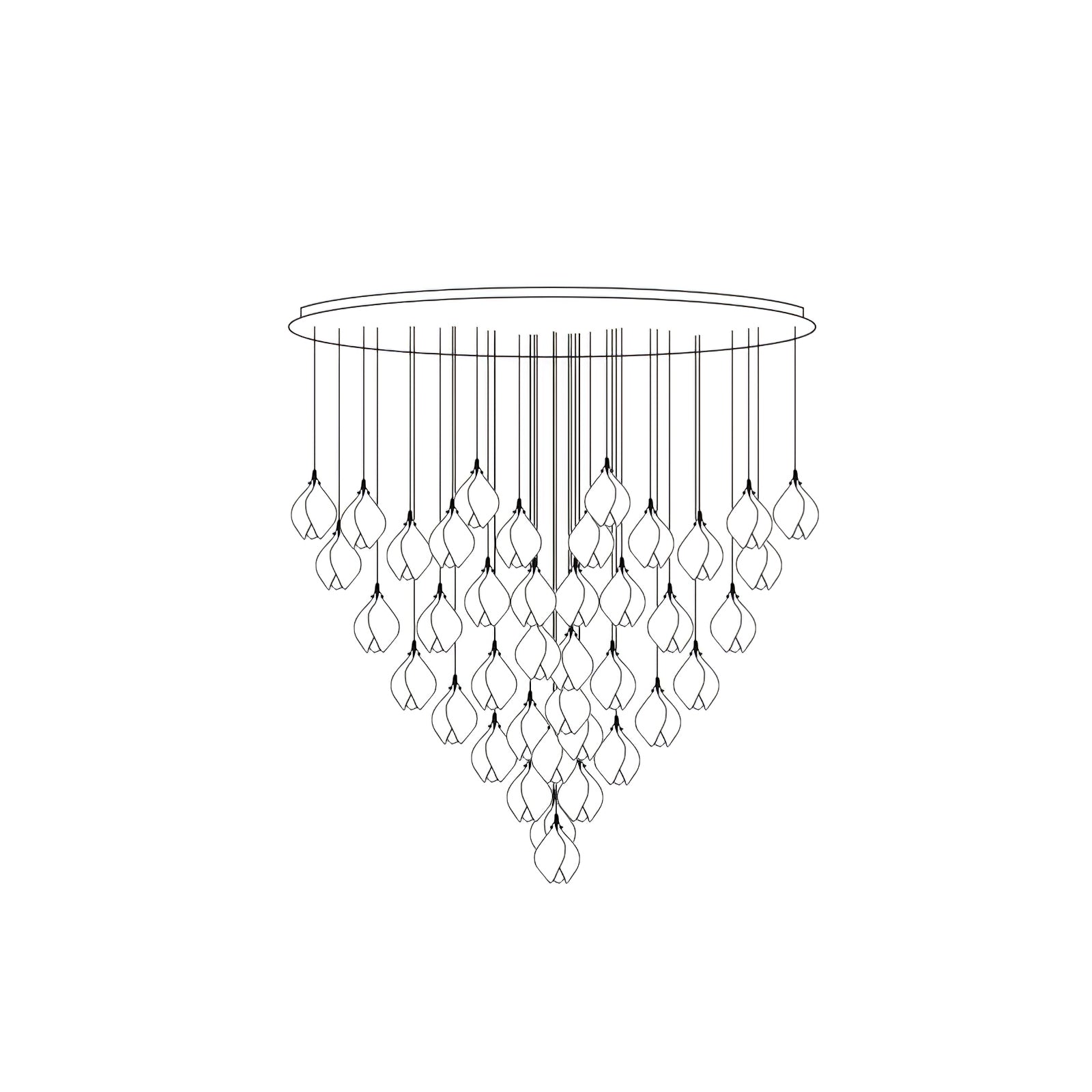 Lampada a sospensione floreale Fenoriano