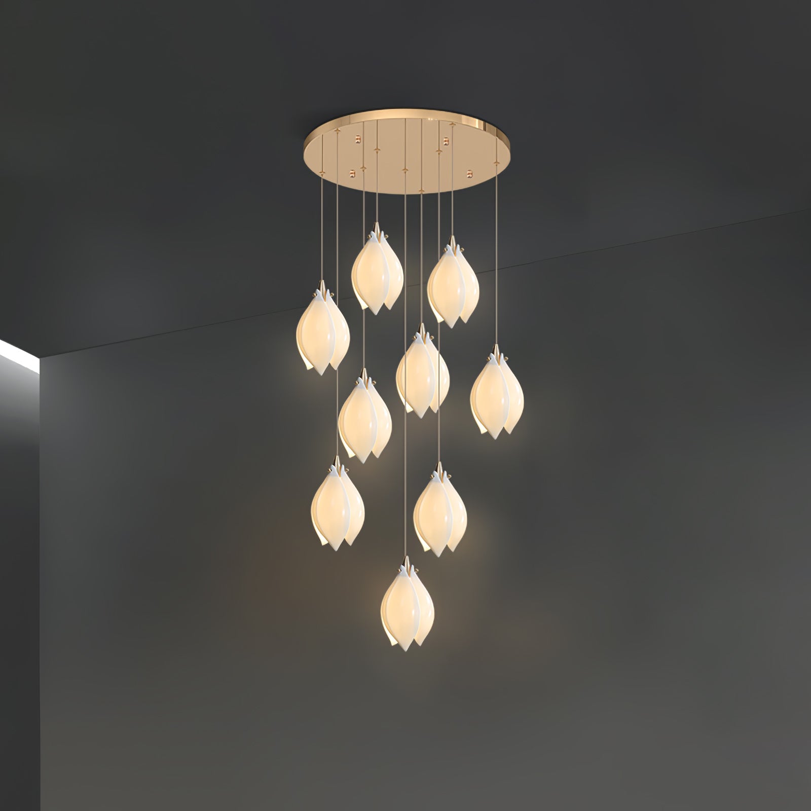 Lampada a sospensione floreale Fenoriano