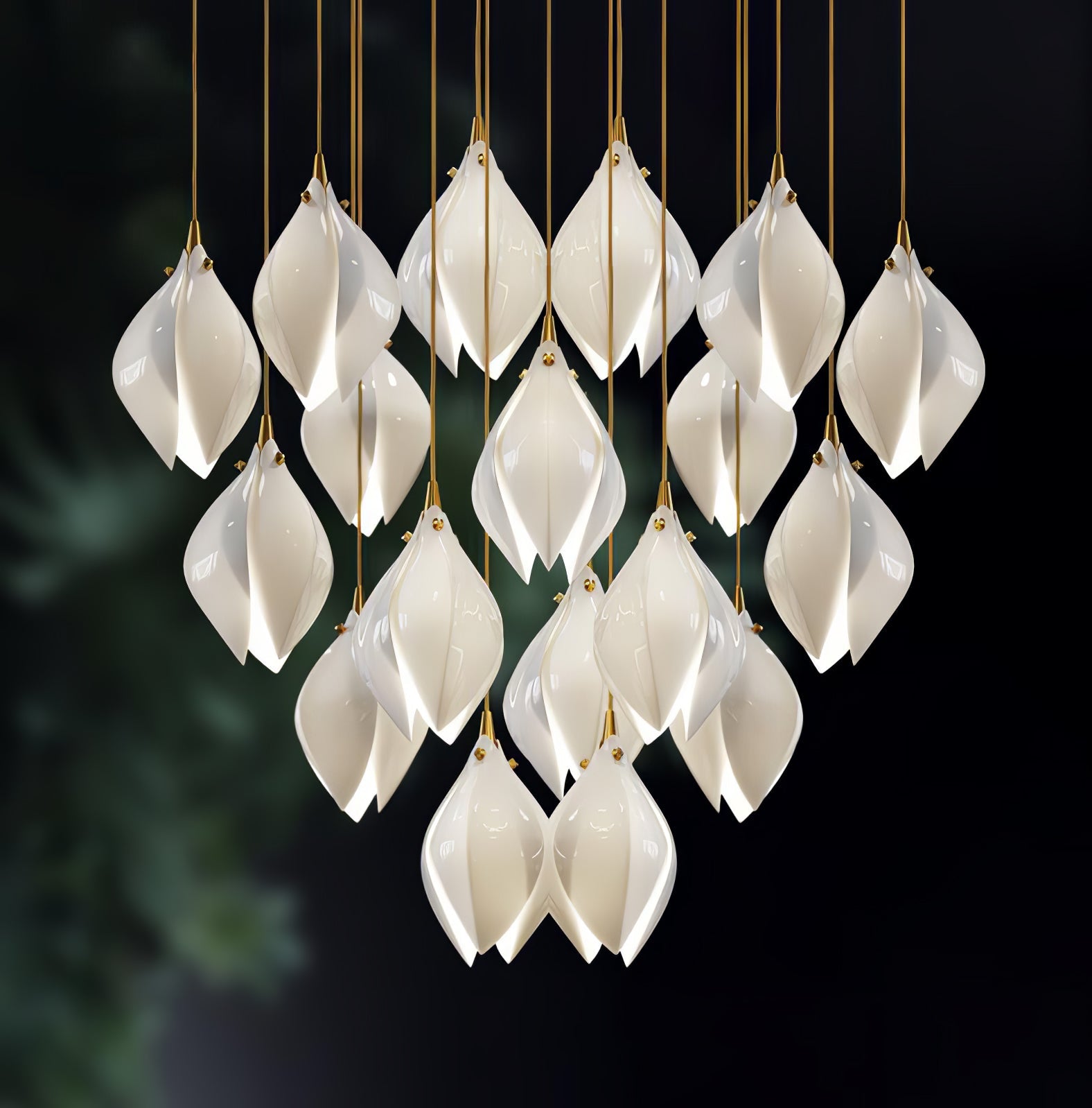 Lampada a sospensione floreale Fenoriano
