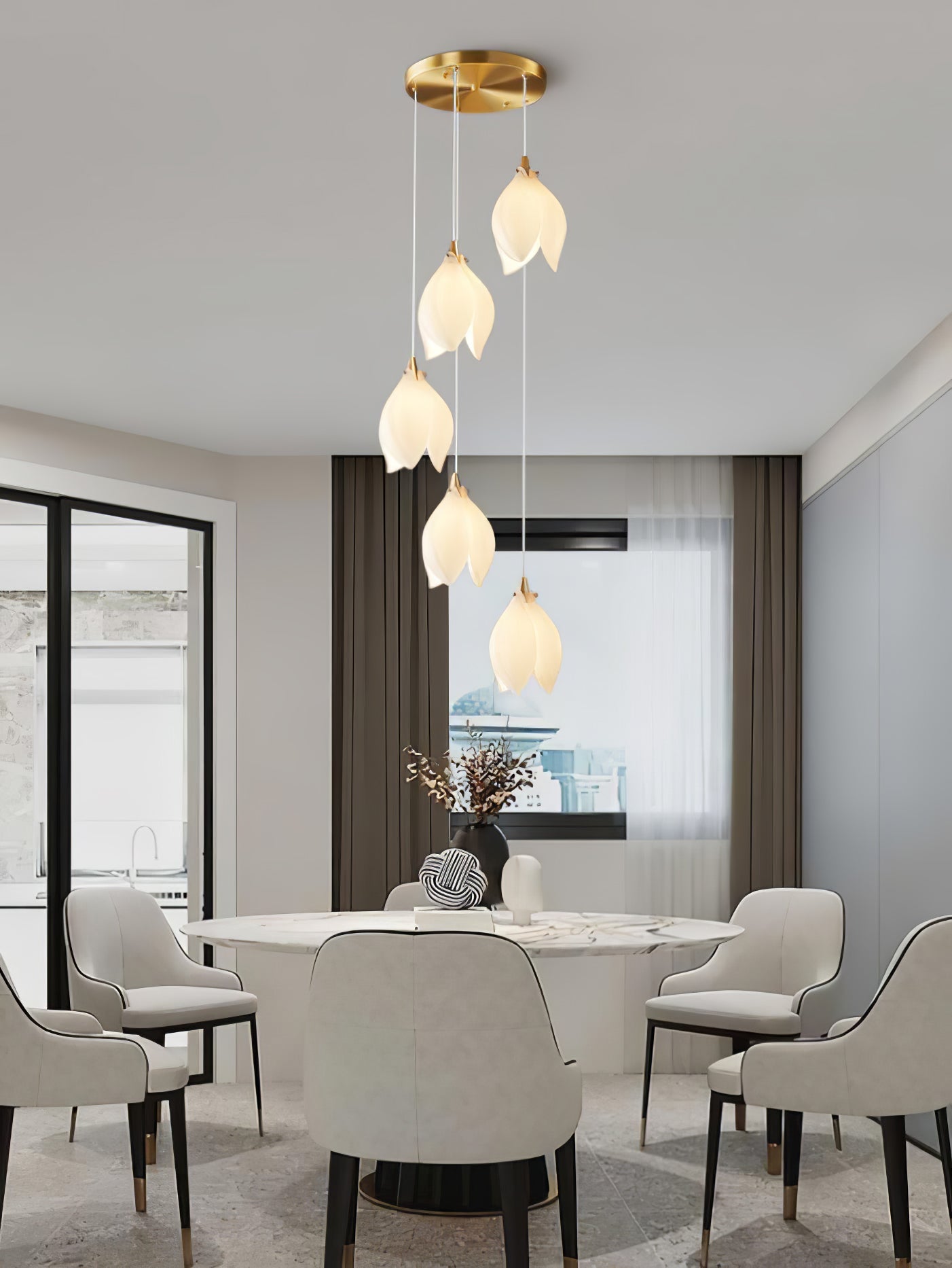 Lampada a sospensione floreale Fenoriano