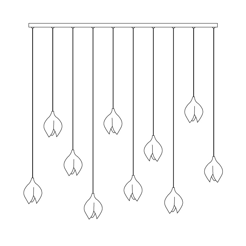 Lampada a sospensione floreale Fenoriano