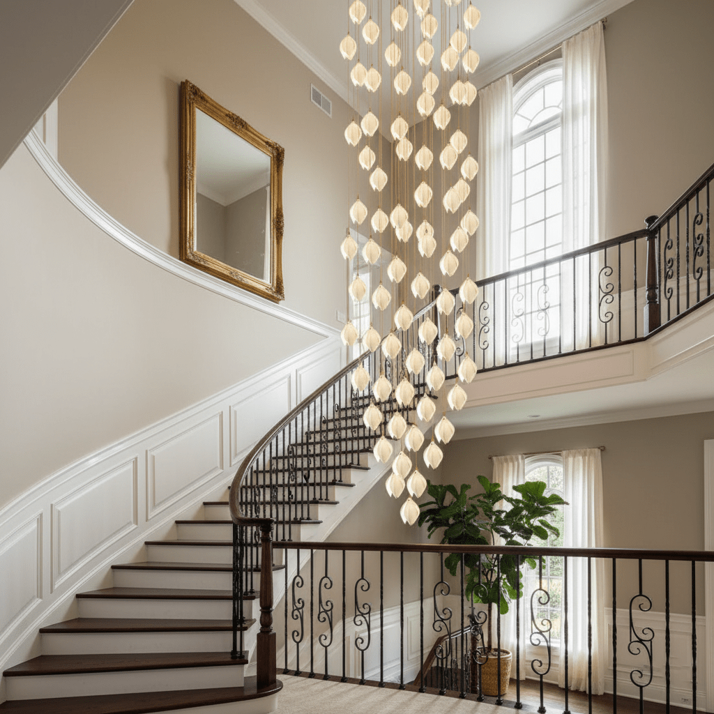 Lampada a sospensione floreale Fenoriano