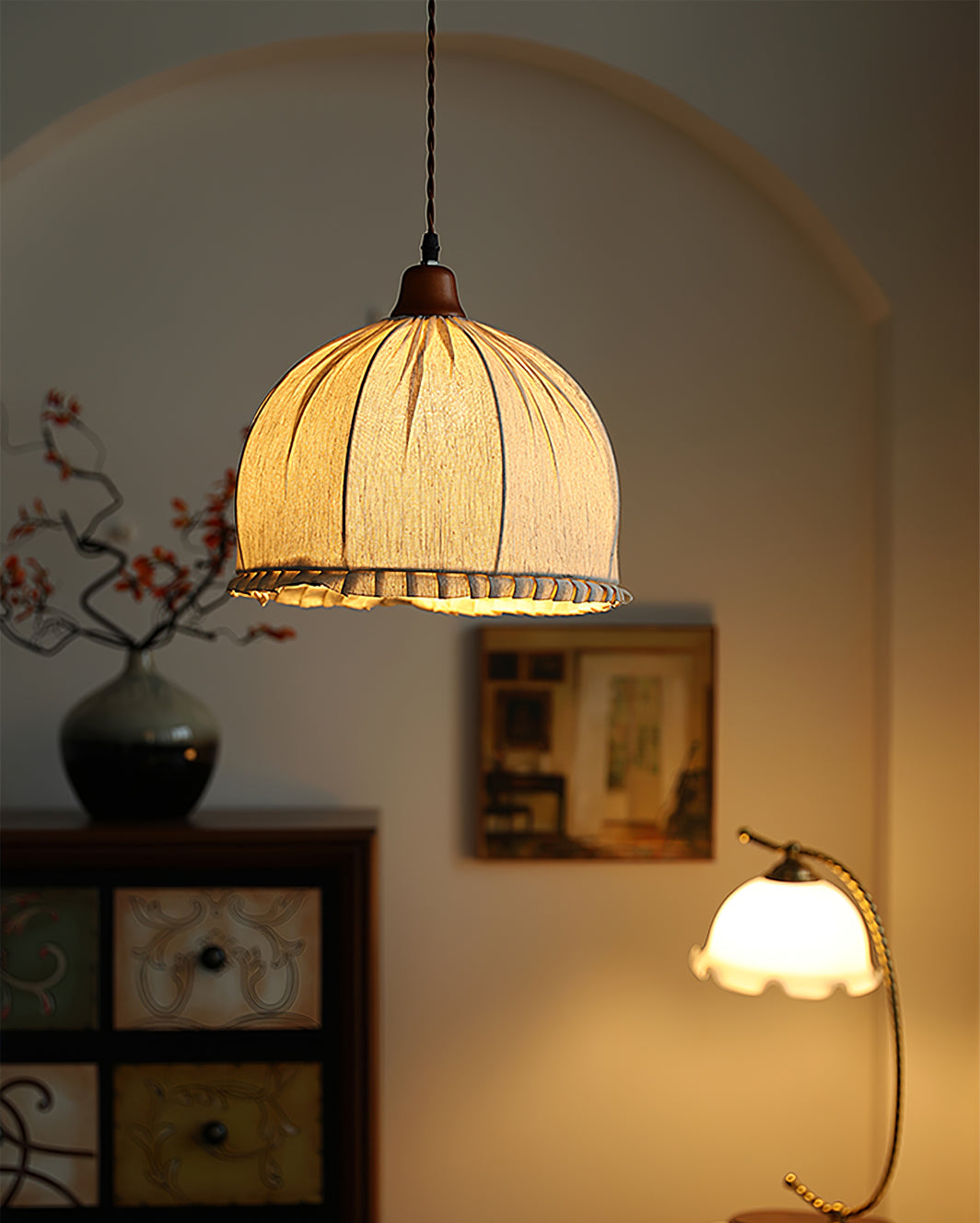 Lampada a sospensione rotonda Silenre