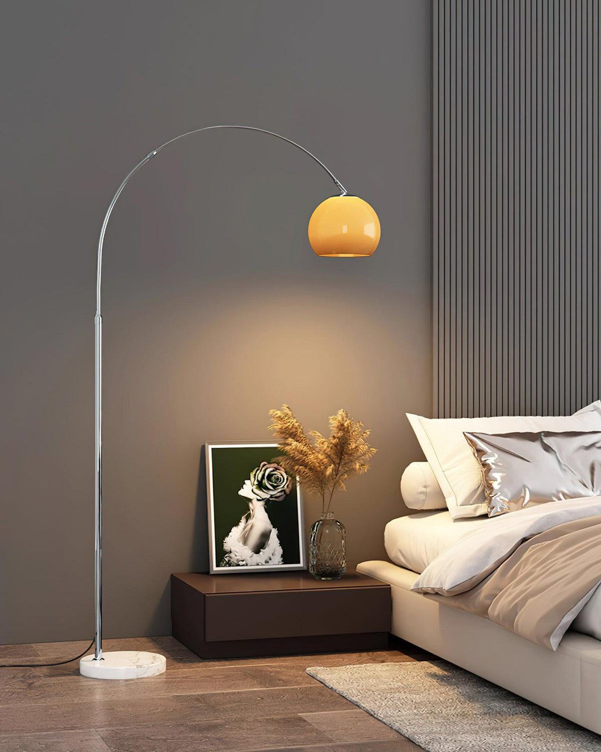 Lampada da terra curva Rovelave