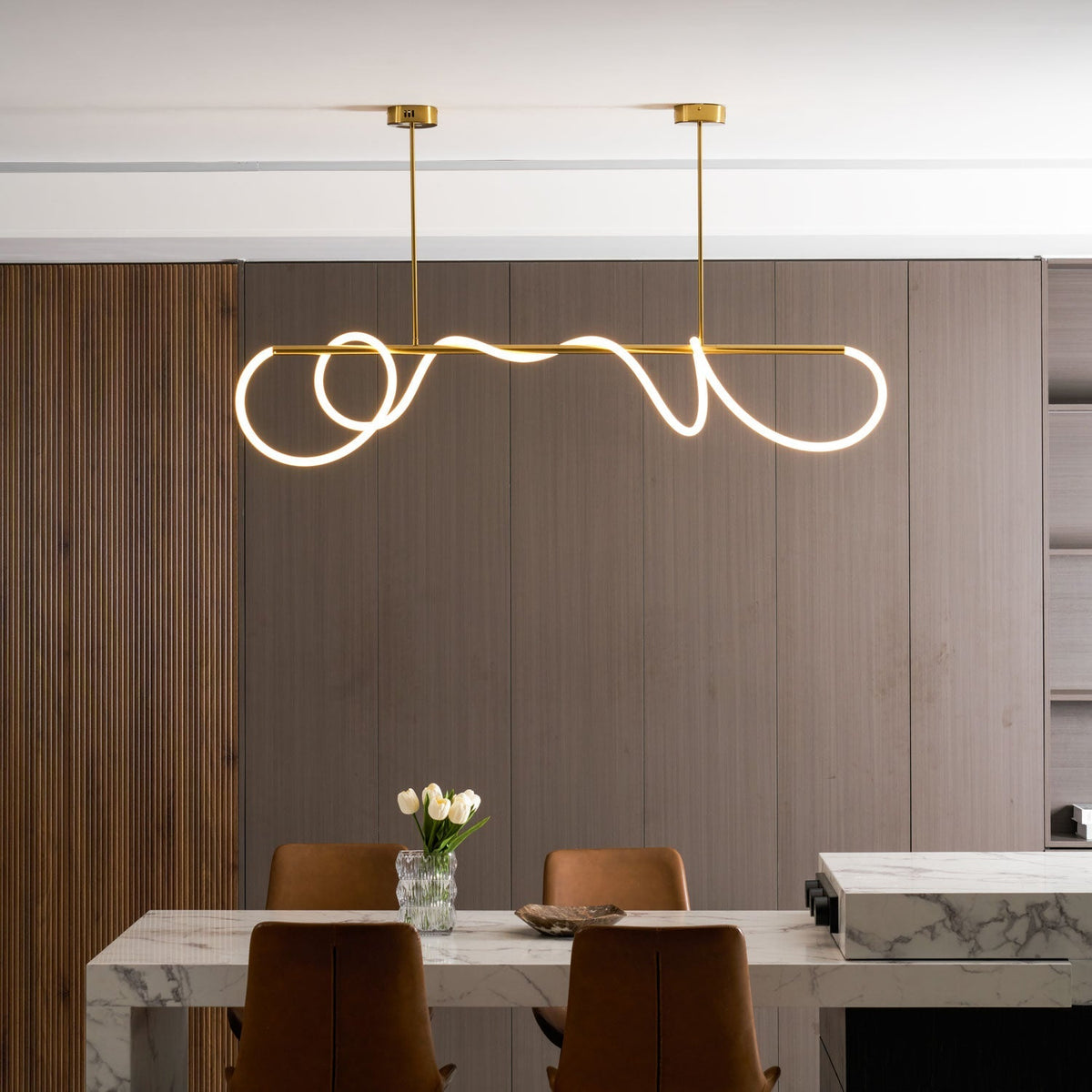 Serpentine Glow Gold Chandelier – detail 2