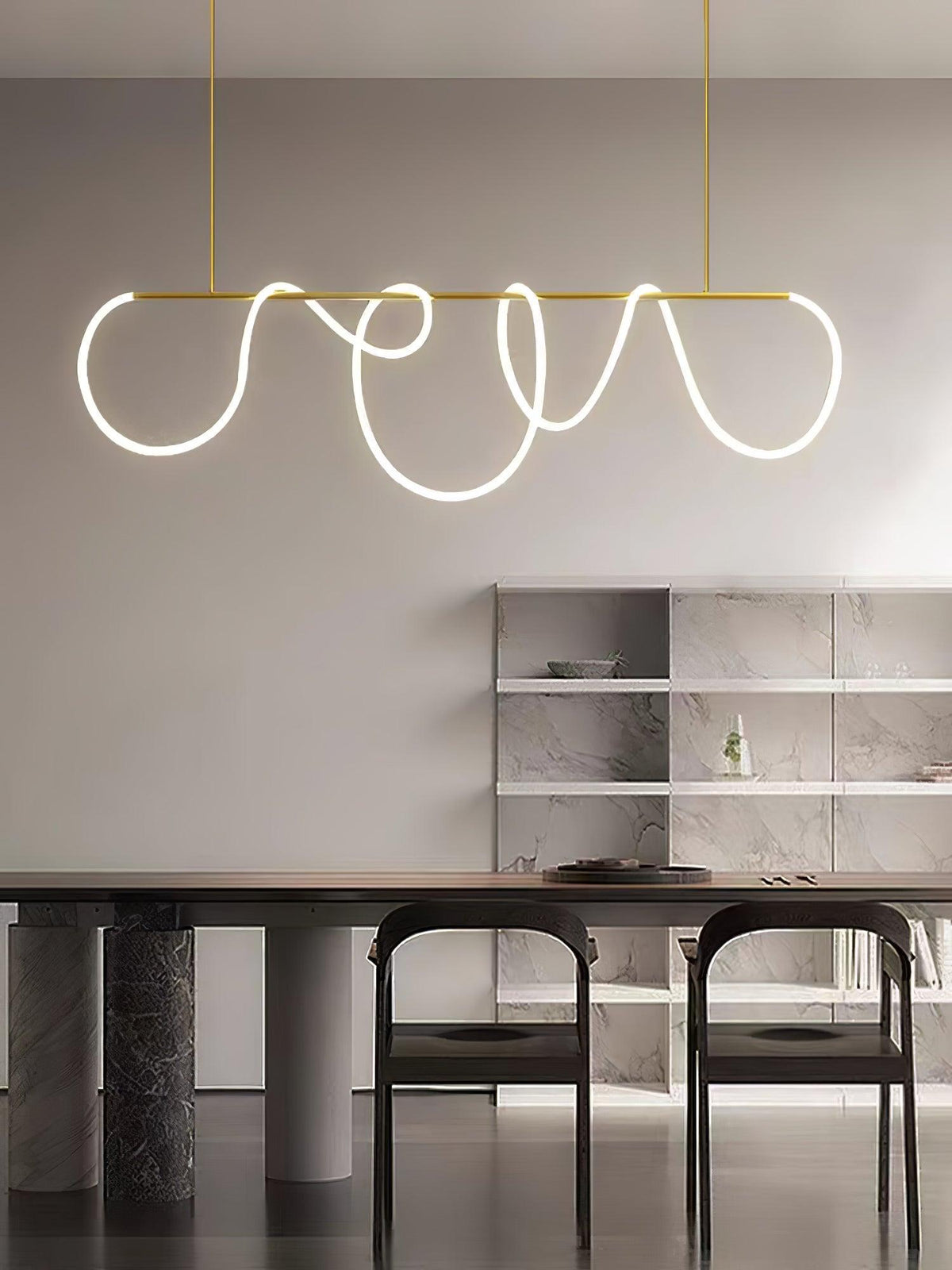 Flexible Linear Curve Chandelier - Vakkerlight