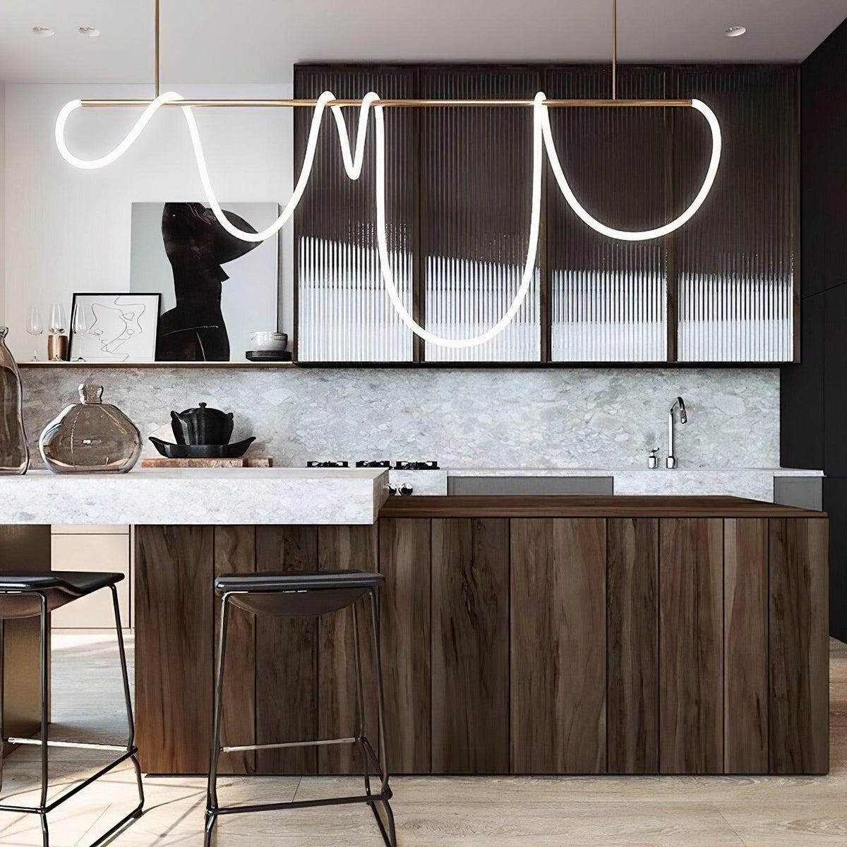 Flexible Linear Curve Chandelier – detail 9