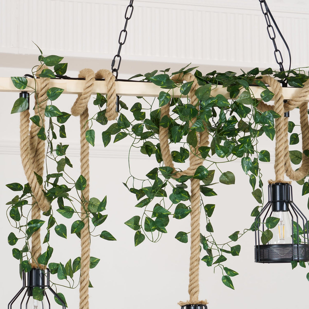 Hemp Rope Industrial Grenade Chandelier – detail 16