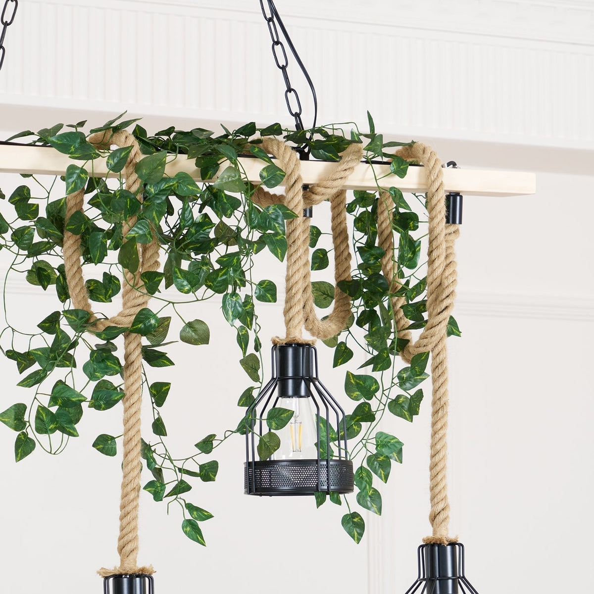 Hemp Rope Industrial Grenade Chandelier – detail 18