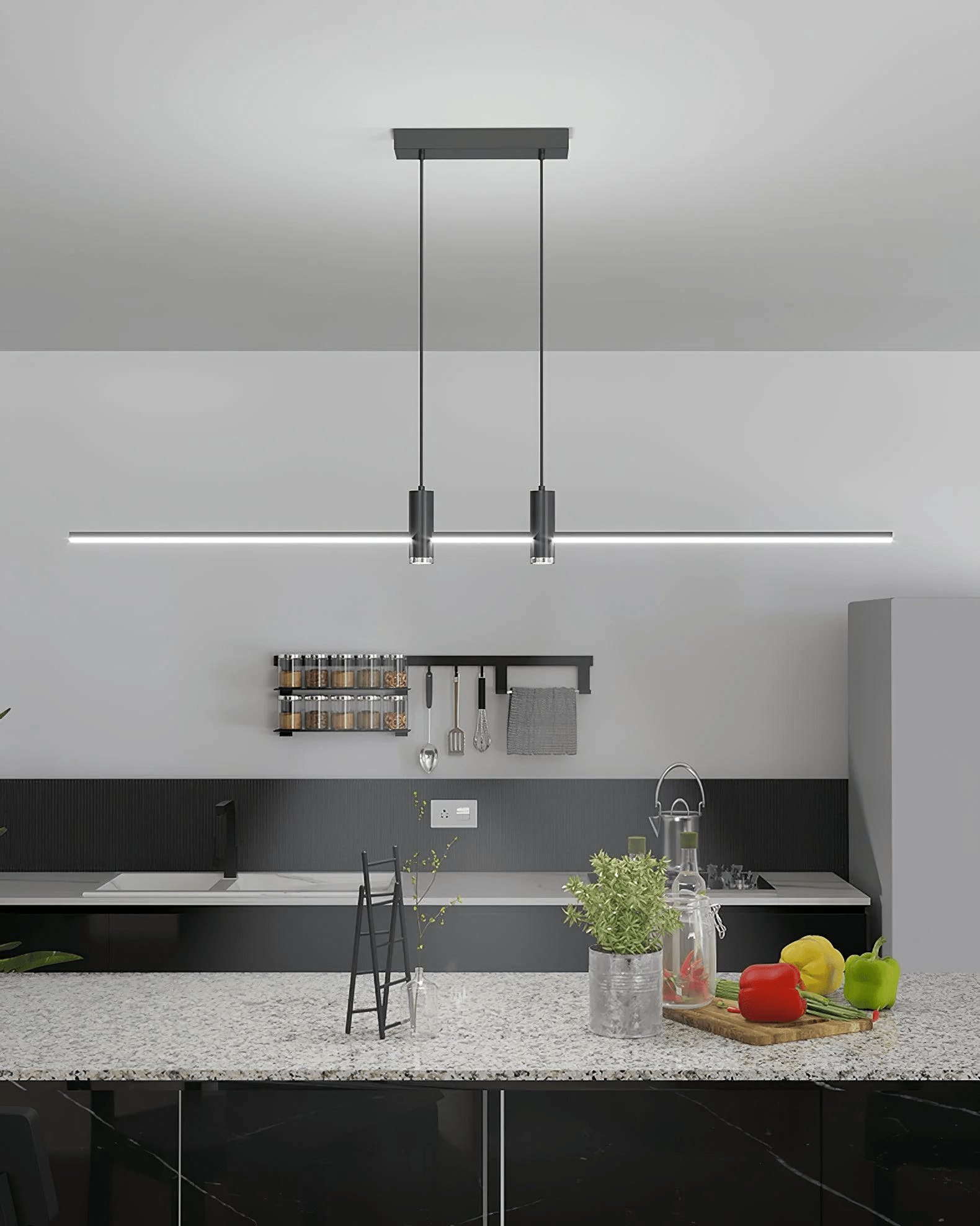 Lampada a sospensione lineare Chiisali