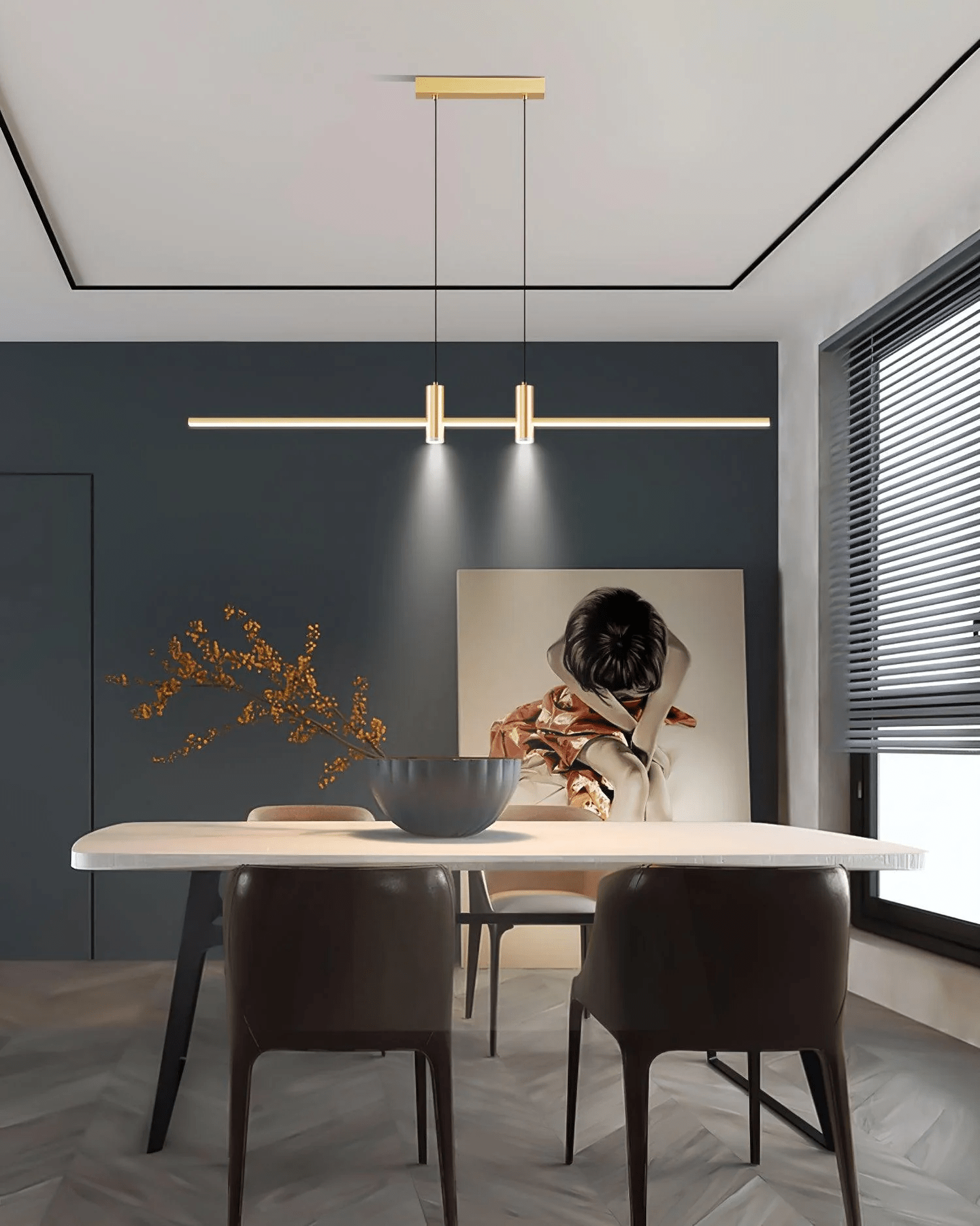 Lampada a sospensione lineare Chiisali