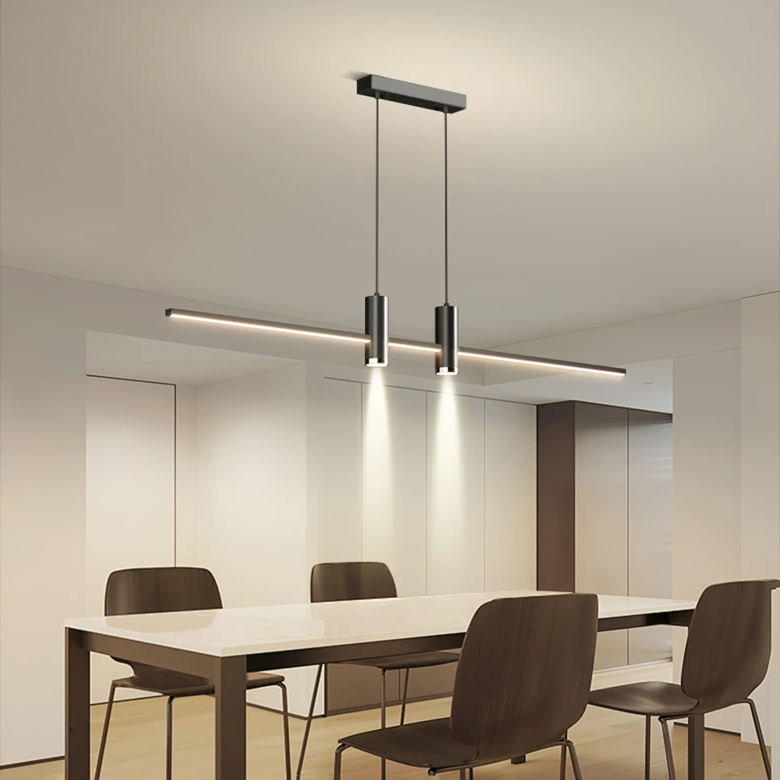Lampada a sospensione lineare Chiisali
