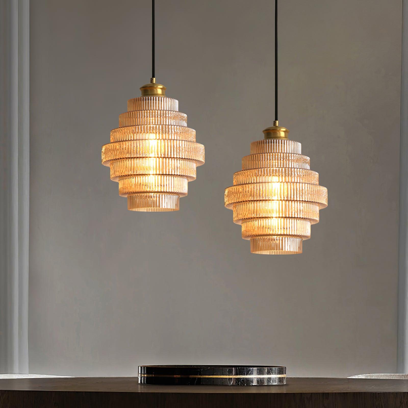 Lampada a sospensione scanalata Loeri