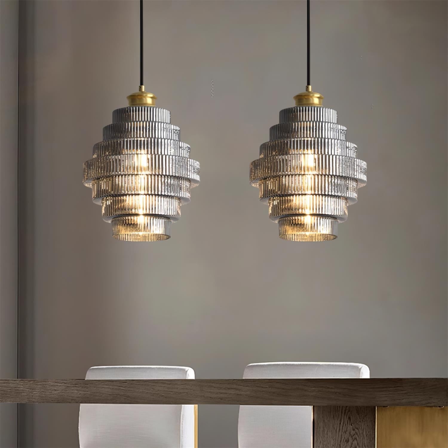 Lampada a sospensione scanalata Braua