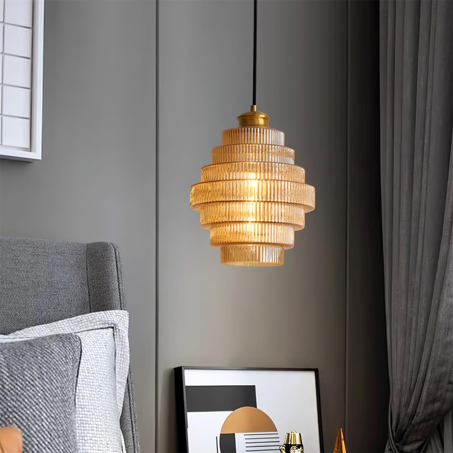 Lampada a sospensione scanalata Braua