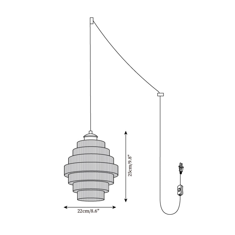 Lampada a sospensione scanalata Braua