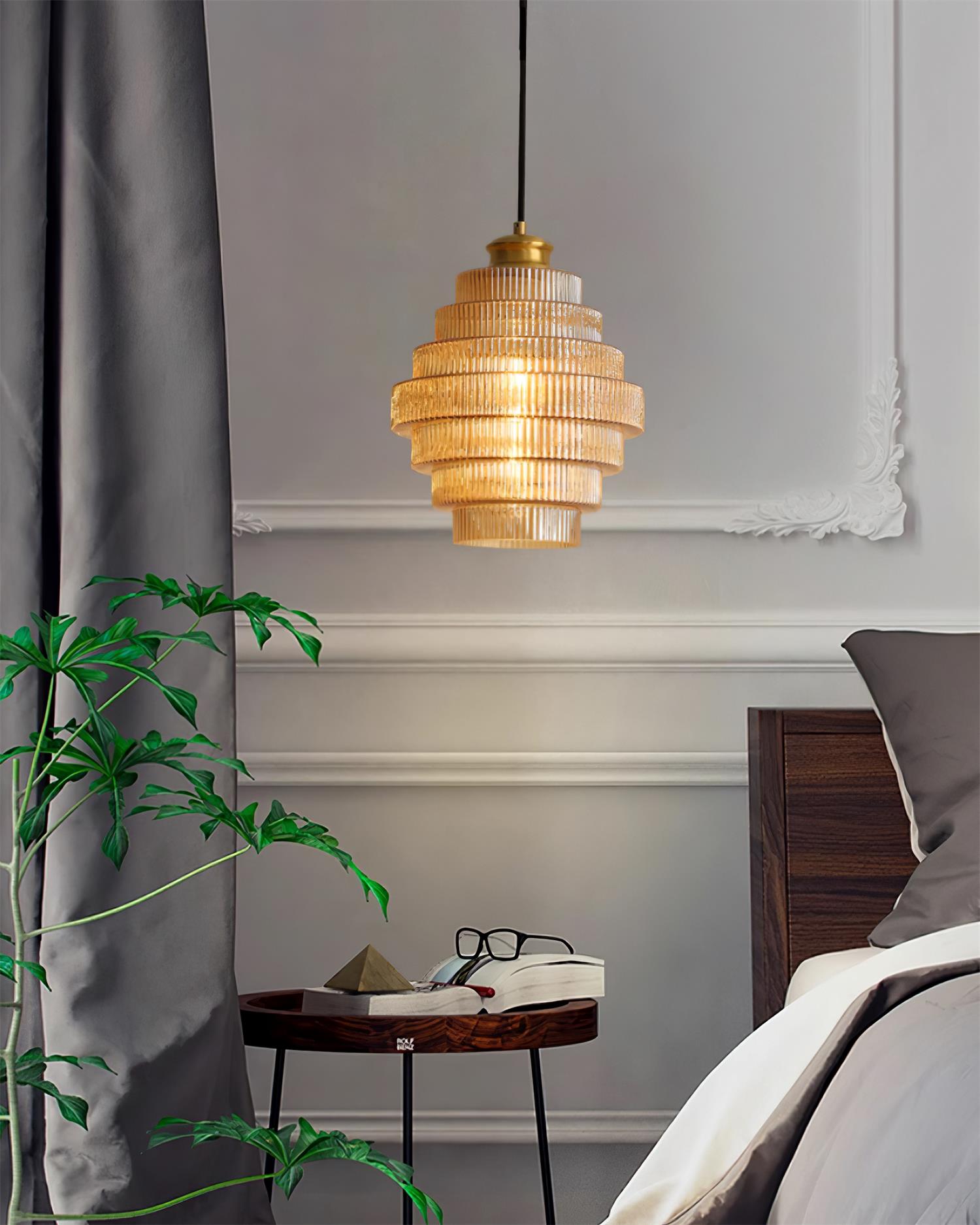 Lampada a sospensione scanalata Braua