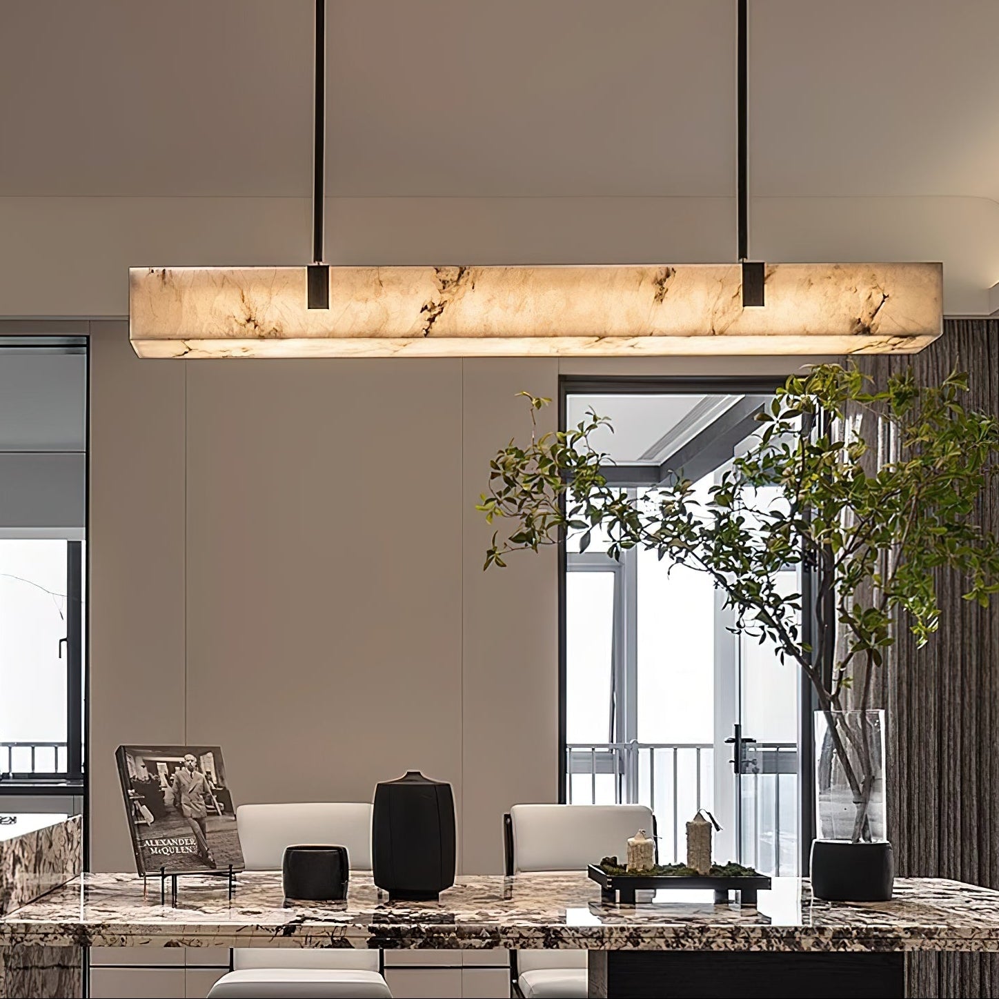 Lampadario lineare Riessi