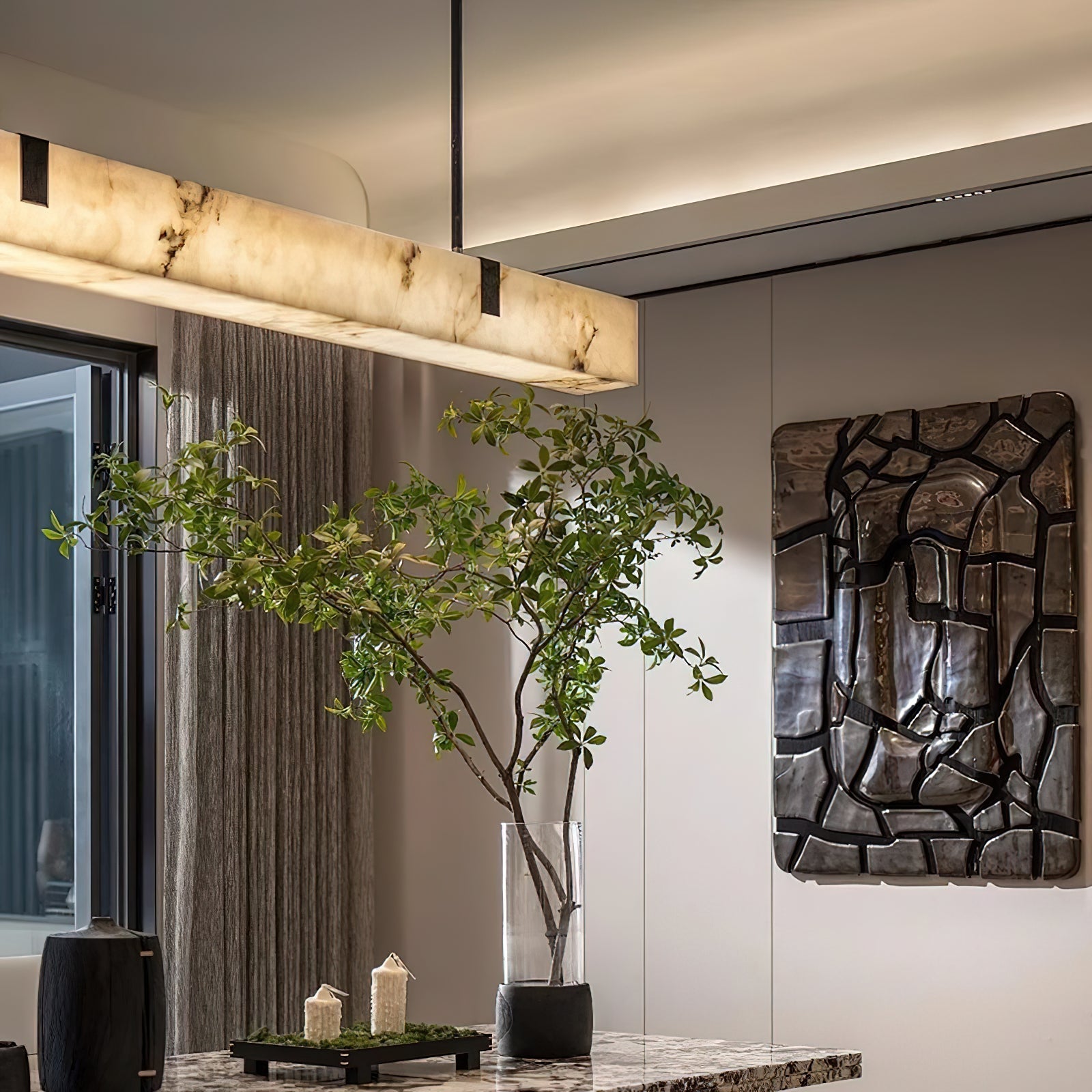 Lampadario lineare Riessi