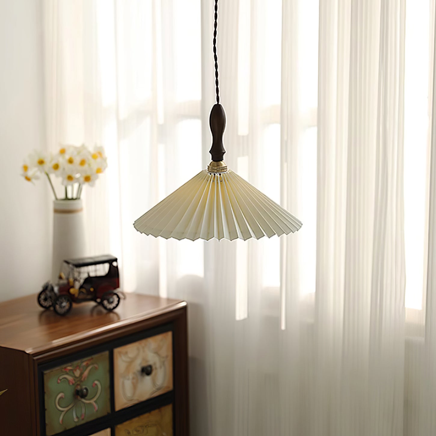 Lampada a sospensione plissettata Lavelale