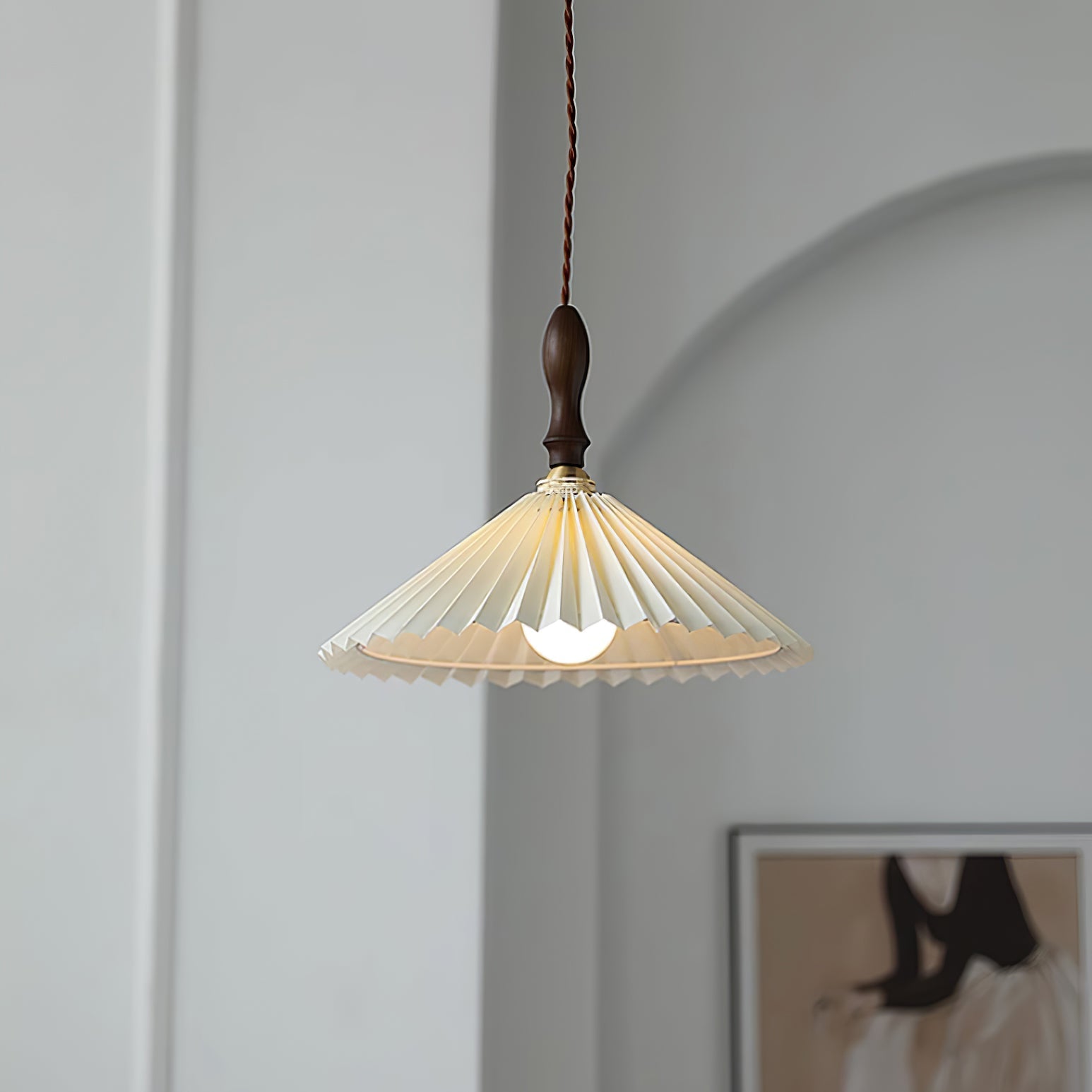 Lampada a sospensione plissettata Lavelale