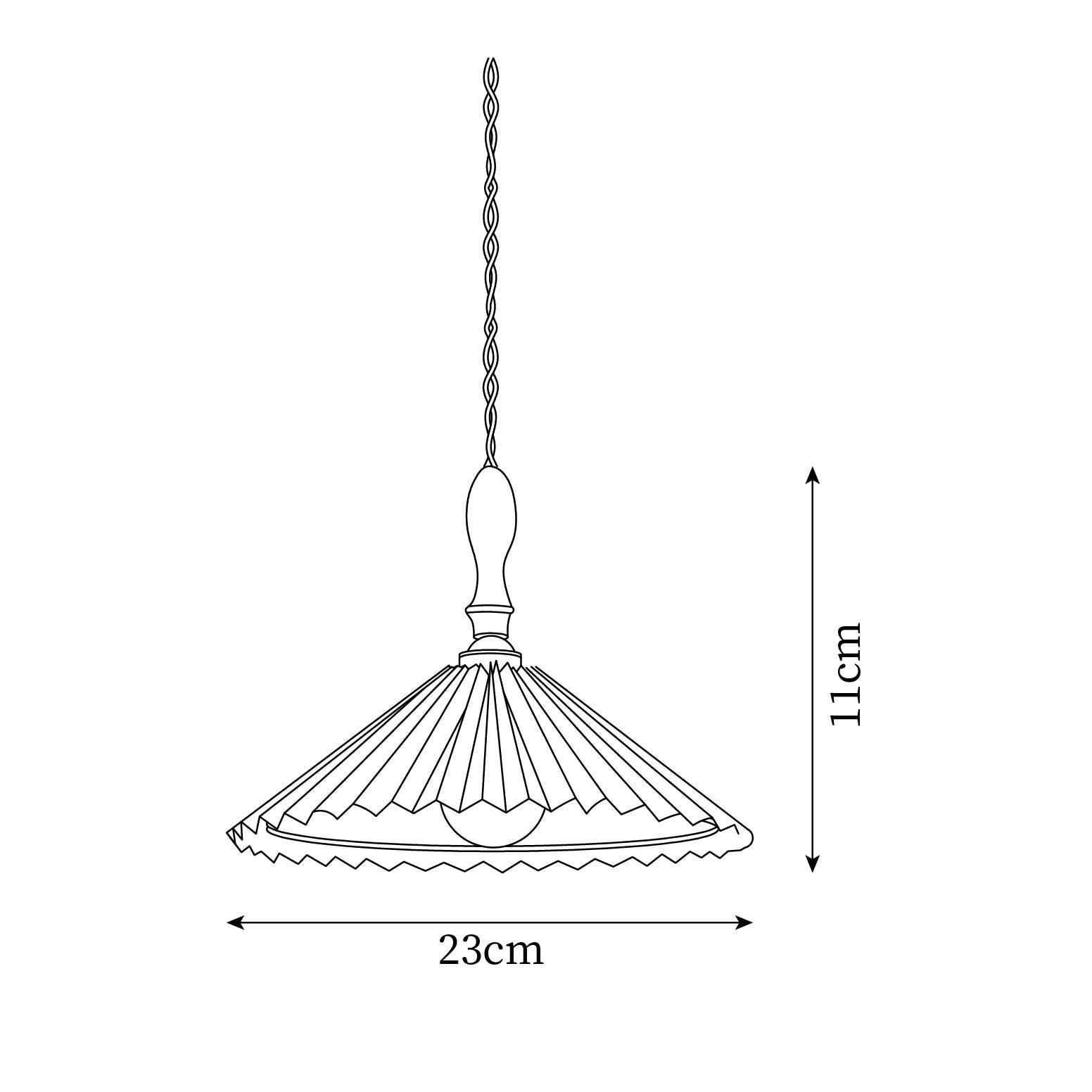 Lampada a sospensione plissettata Lavelale