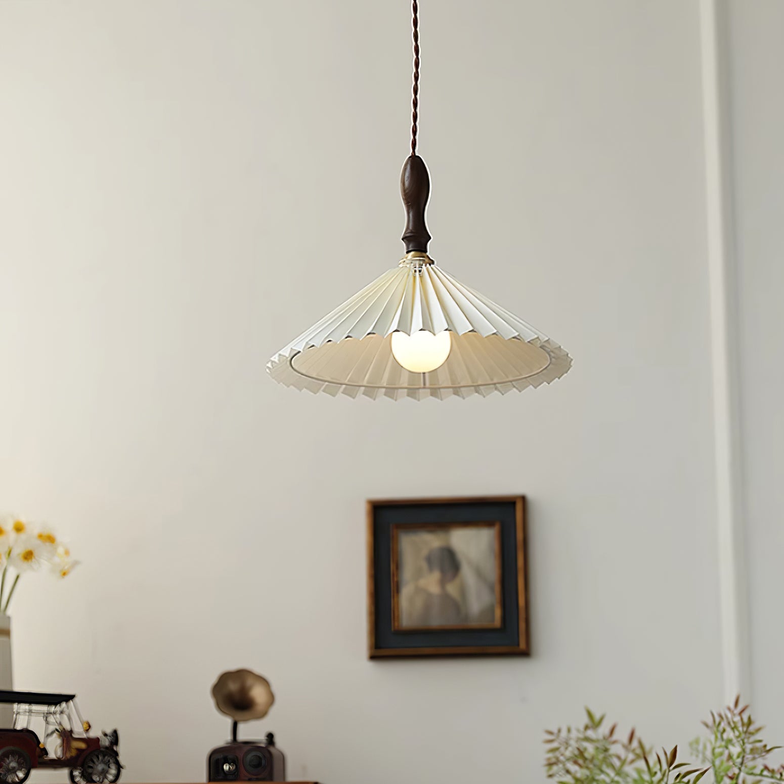 Lampada a sospensione plissettata Lavelale