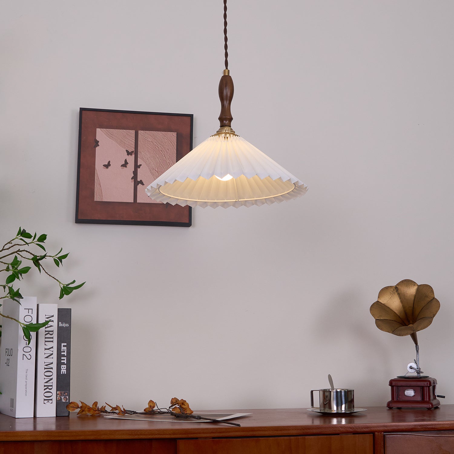 Lampada a sospensione plissettata Lavelale