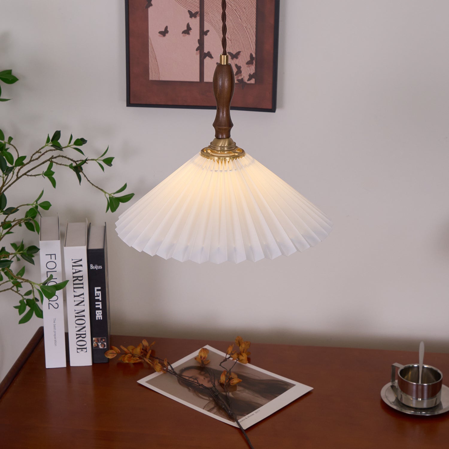Lampada a sospensione plissettata Lavelale