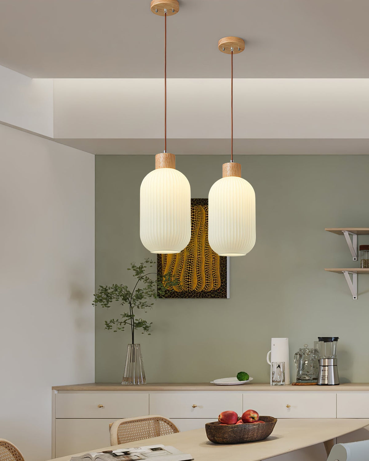 Lampada a sospensione scanalata Emaveno