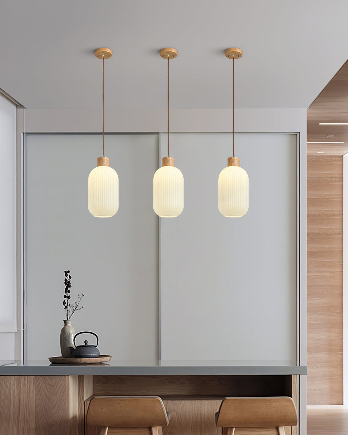 Lampada a sospensione scanalata Emaveno