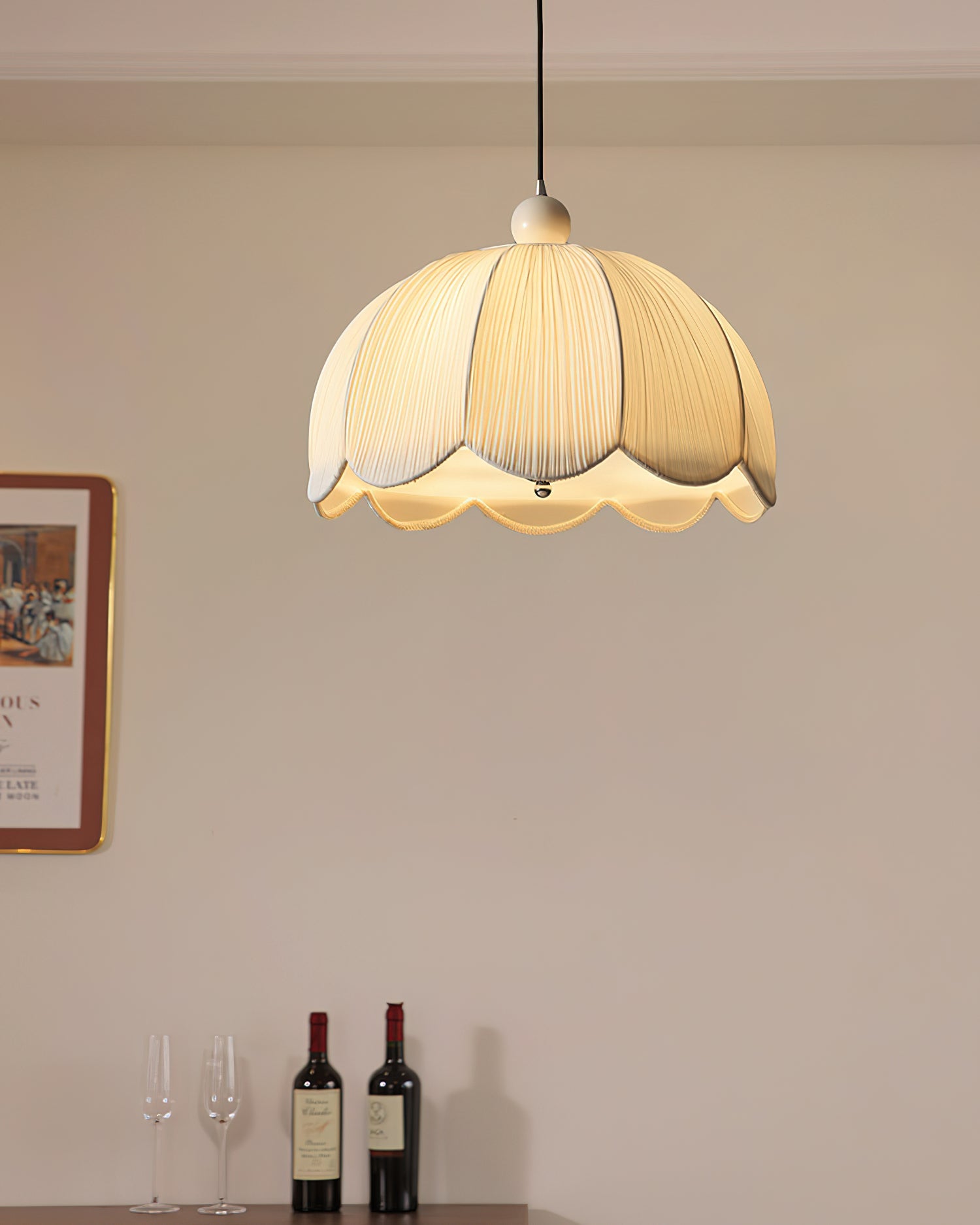 Lampada a sospensione plissettata Morinario
