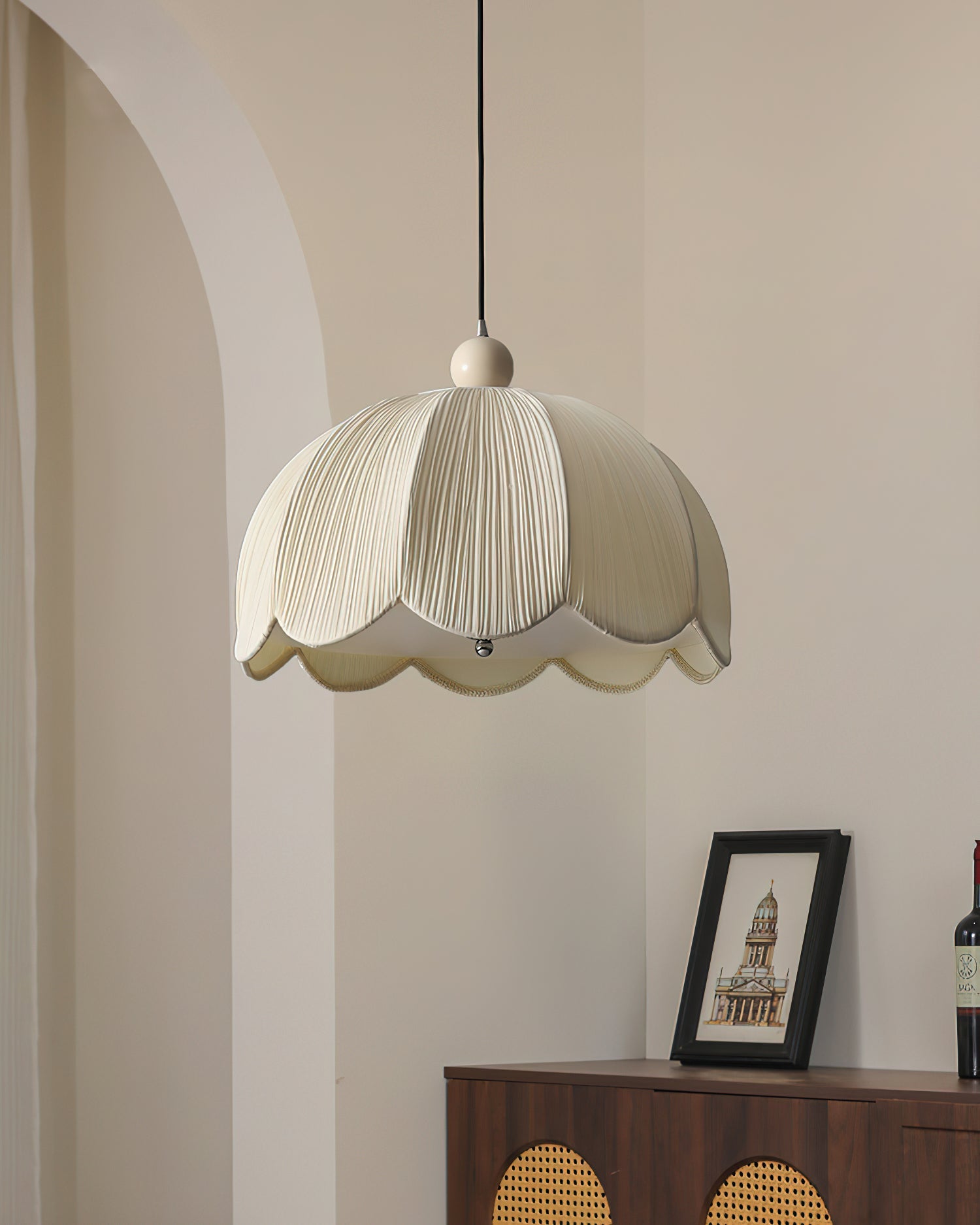 Lampada a sospensione plissettata Morinario