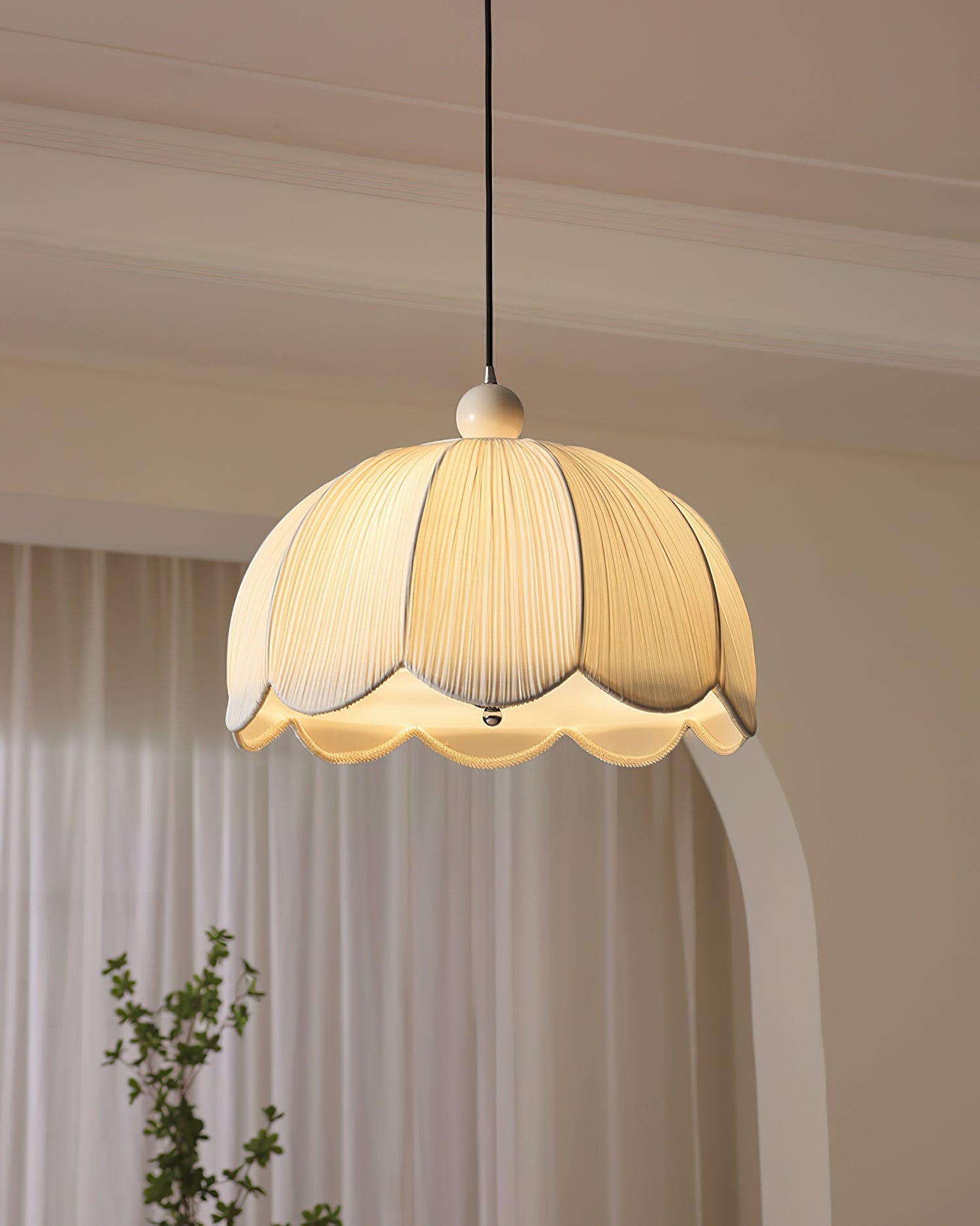 Lampada a sospensione plissettata Morinario