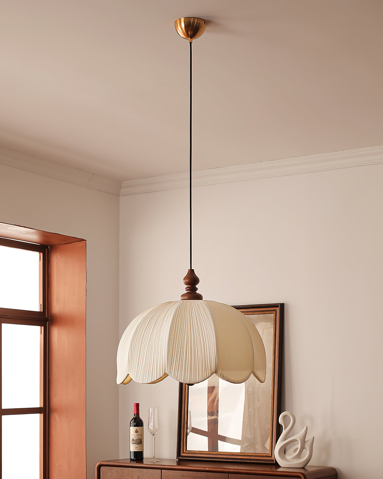 Lampada a sospensione plissettata Morinario