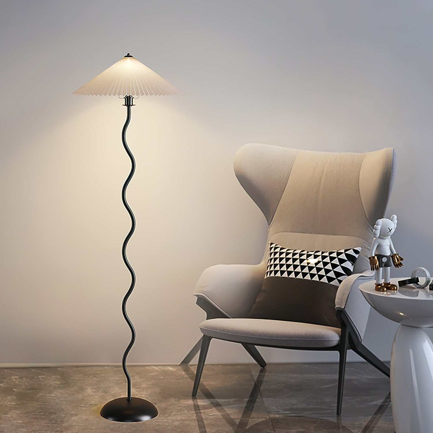 Lampada da terra ondulata Viliala