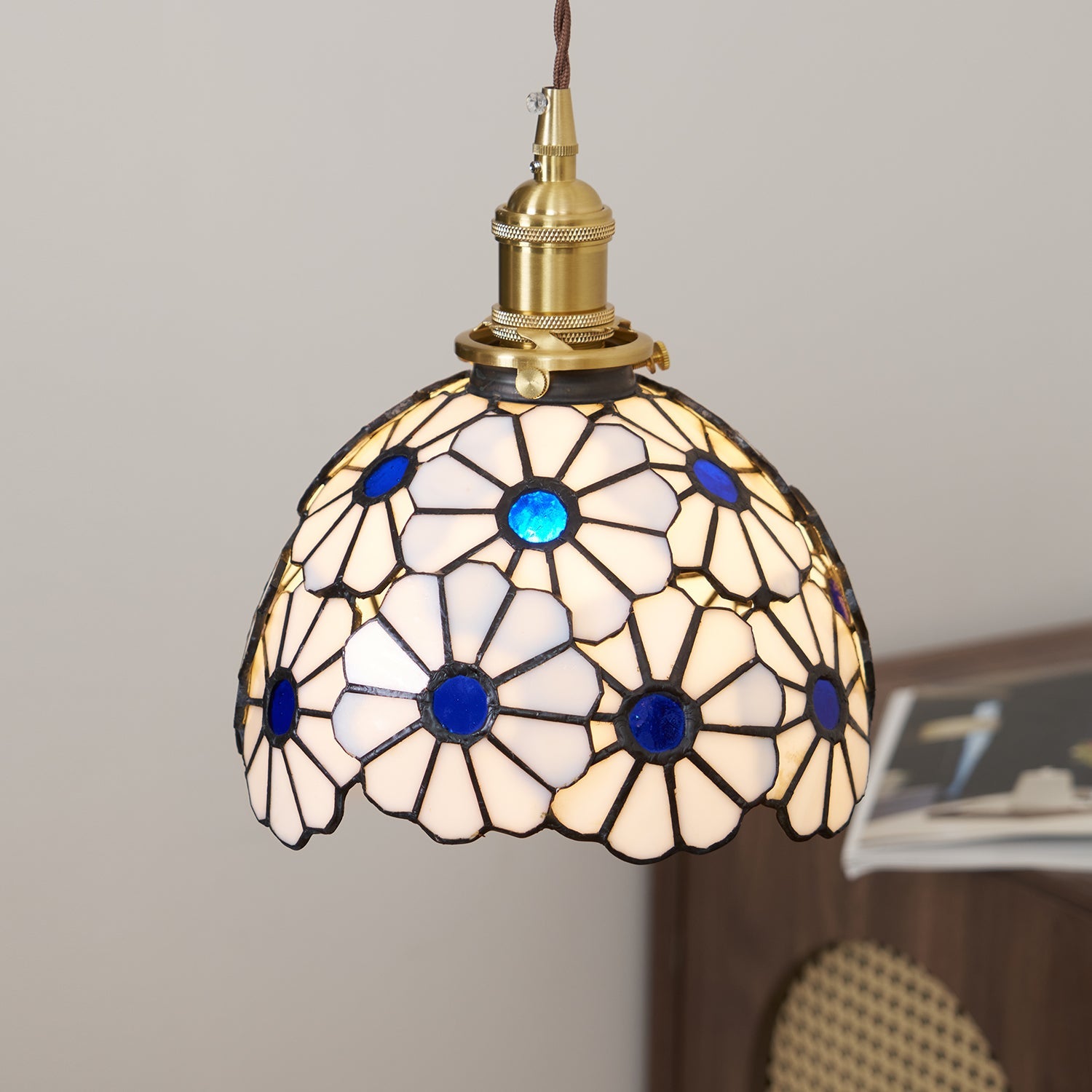 Lampada a sospensione floreale Anarelio