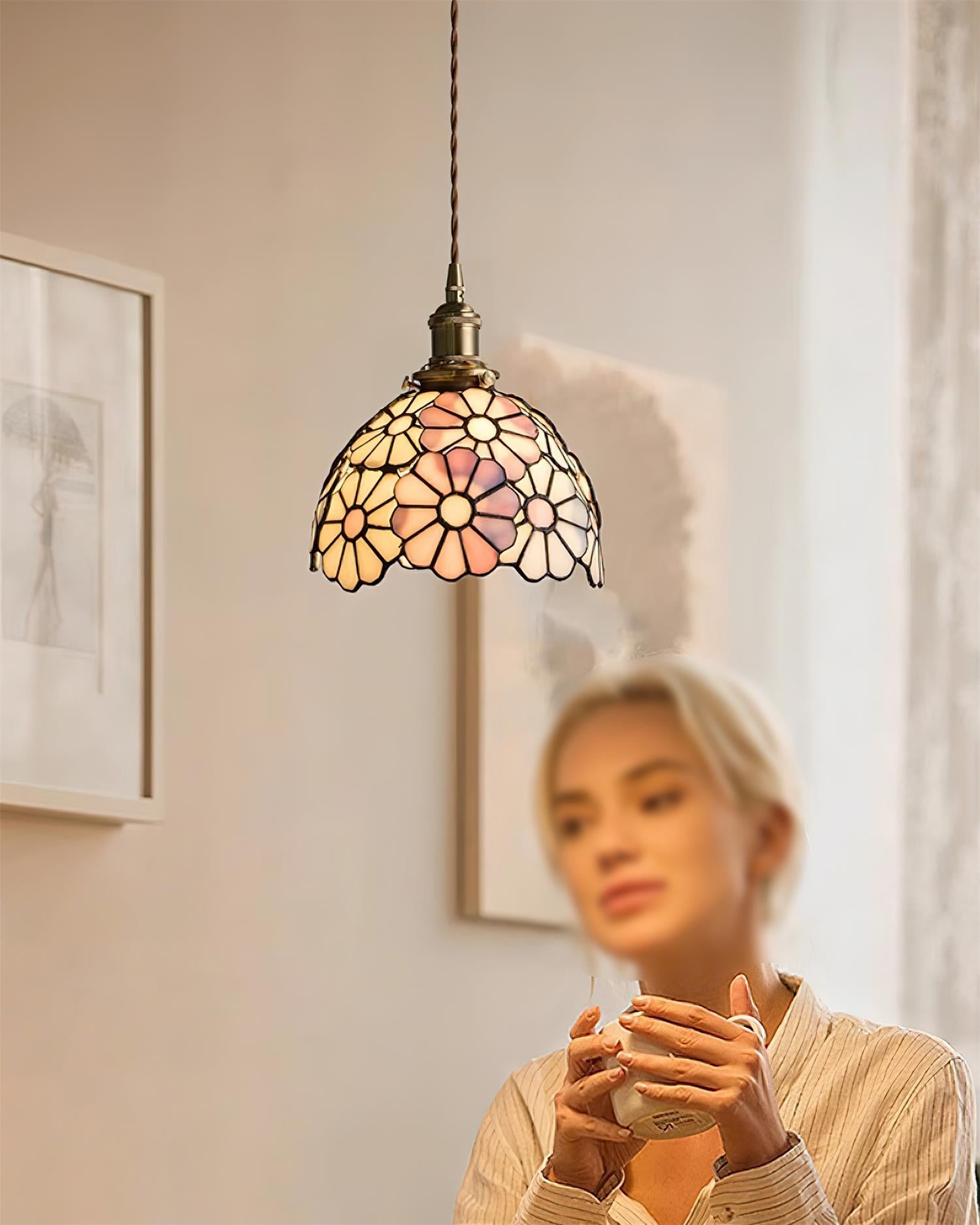 Lampada a sospensione floreale Anarelio