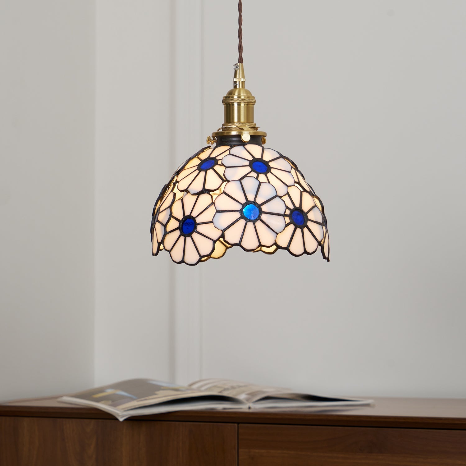 Lampada a sospensione floreale Anarelio