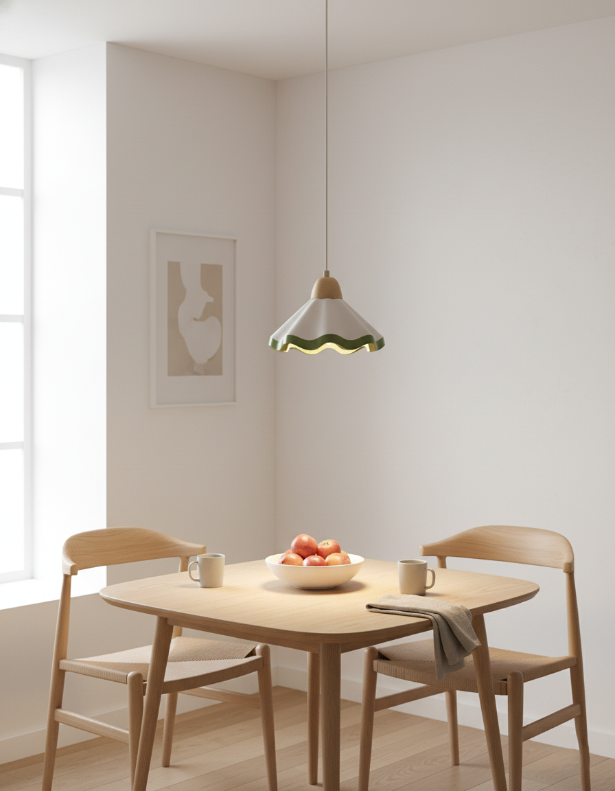 Lampada a sospensione ondulata Galinana