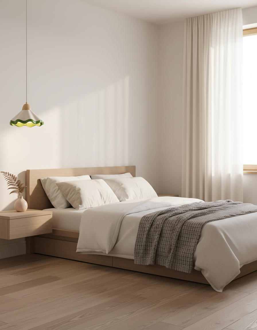 Lampada a sospensione ondulata Galinana