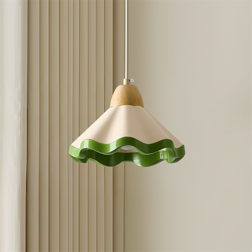 Lampada a sospensione ondulata Galinana