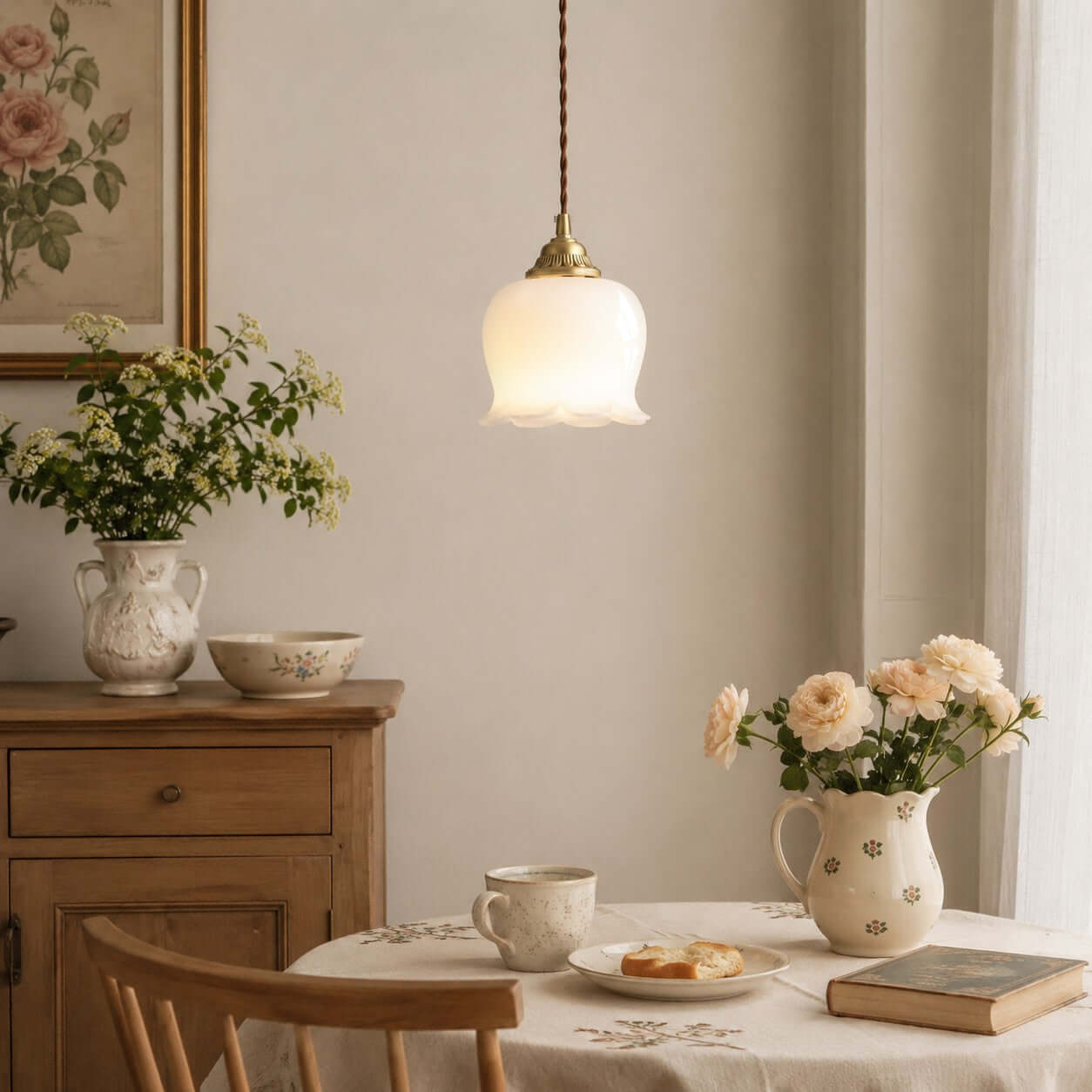 Lampada a sospensione floreale Solcira